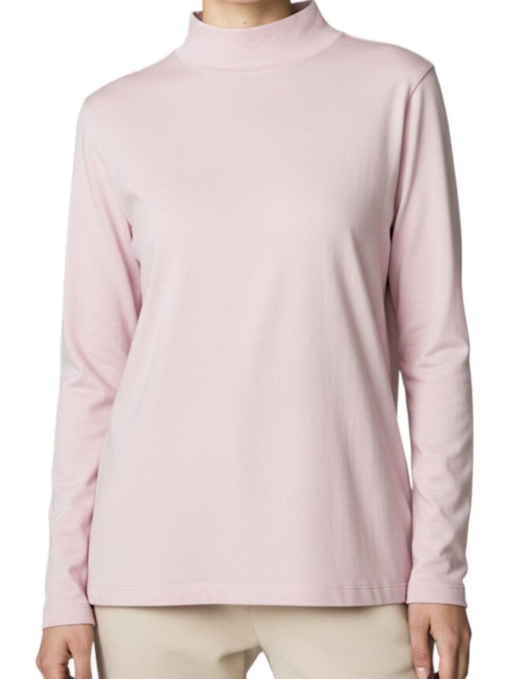 Reference Point Pale Pink Turtleneck Tee Women's Size M